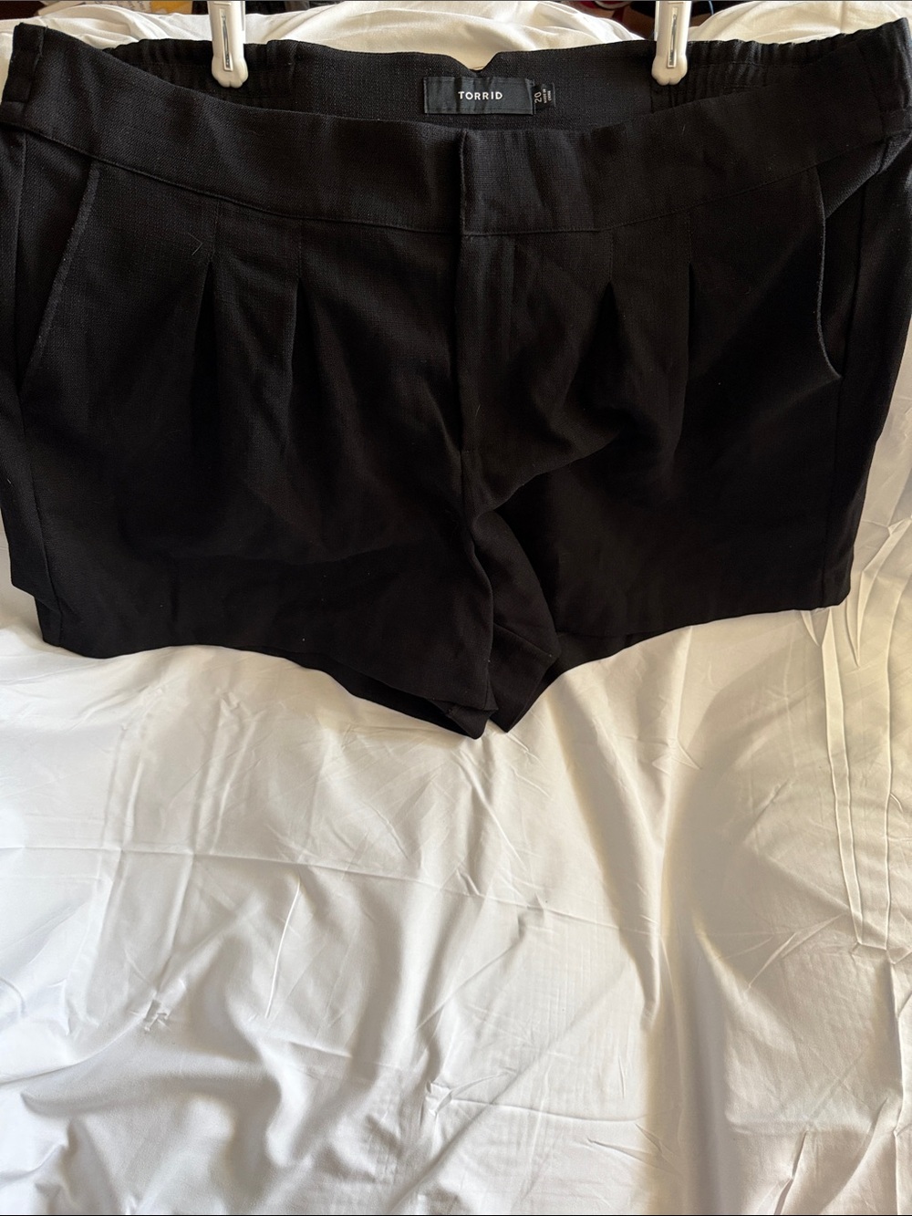 torrid 20 Black Pleated High-Rise Bermuda Shorts